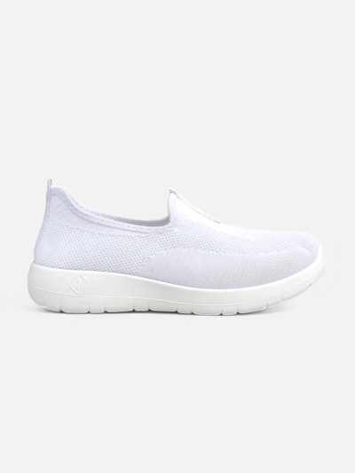 Дамски бели слипони Callista от дишаща материя на плосък ток