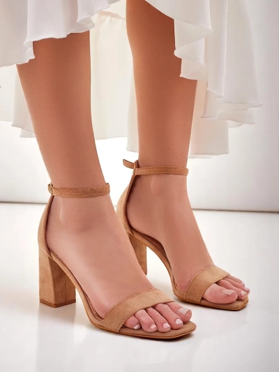 Royalfashion Женски сандали от еко велур Qwadrat