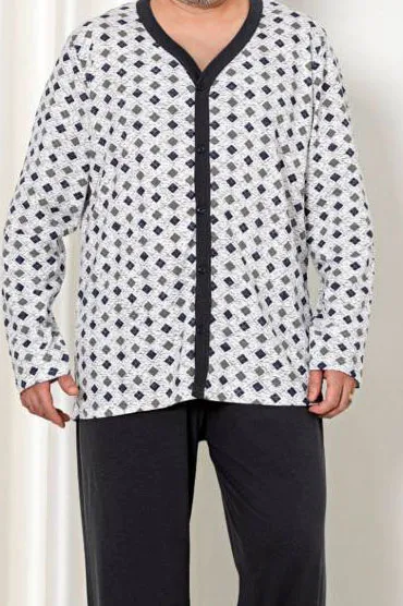 Royalfashion Памучни мъжки пижами с принт ПЛЮС РАЗМЕР