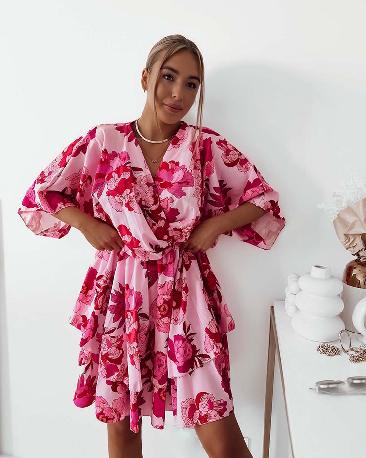 Royalfashion Дамска мини рокля с оригинален десен