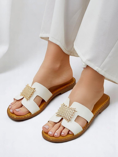 Royalfashion дамски слайдове с декорация Crattes