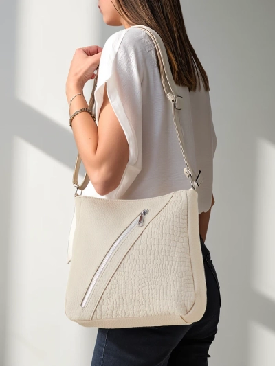 Royalfashion Голяма дамска чанта с релеф