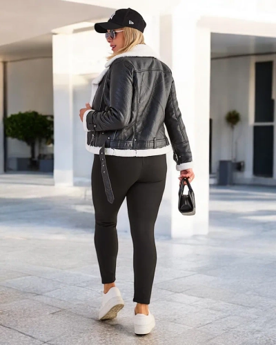 Royalfashion Памучни подплатени дамски легинси с голем размер