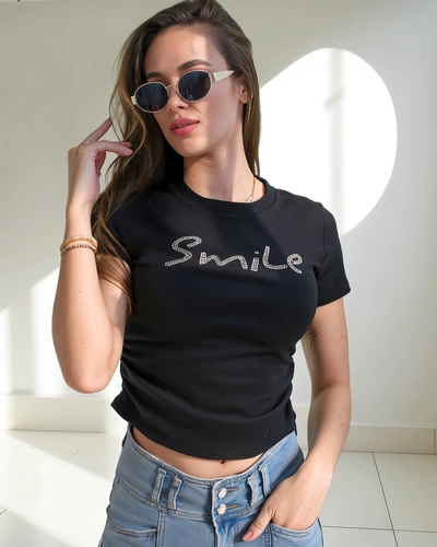 Royalfashion Дамска памучна блуза с надпис