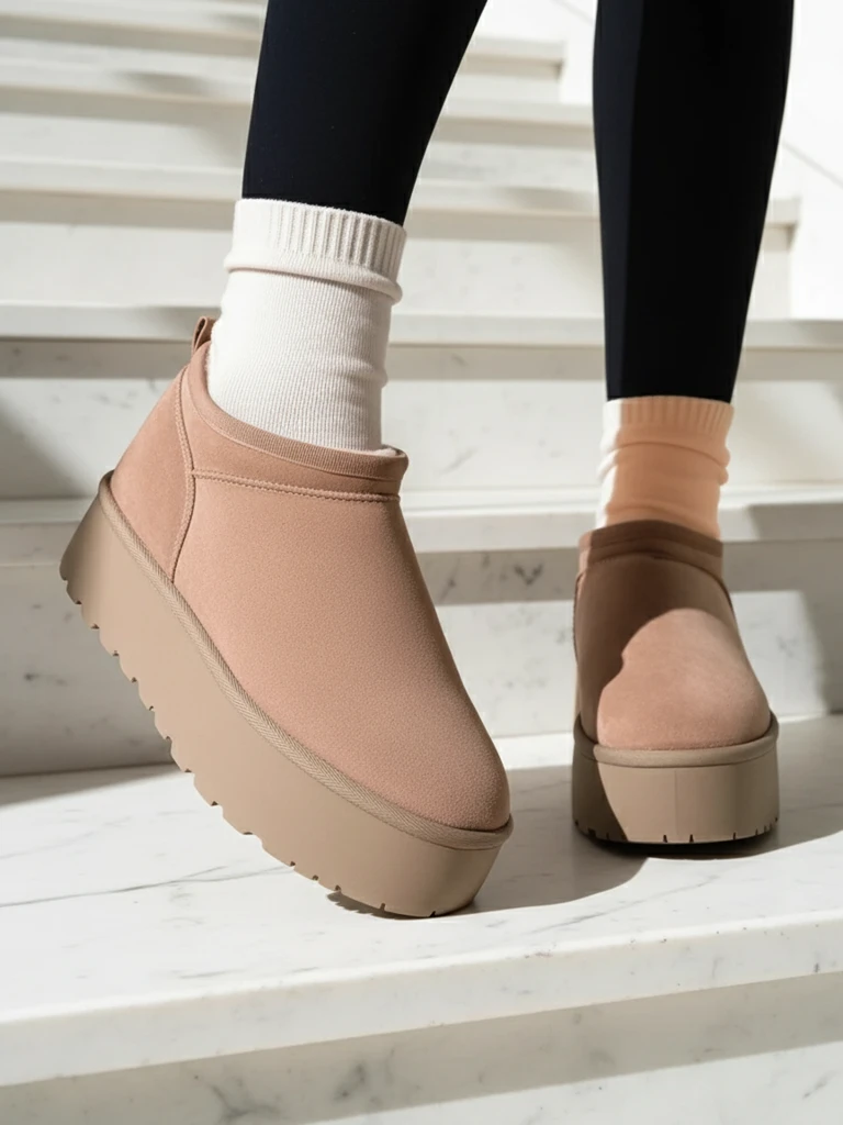 Royalfashion Дамски къси ботуши a'la snow boots Ozozi