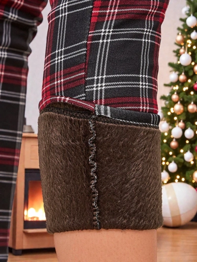 Royalfashion Затоплен кариран дамски панталон