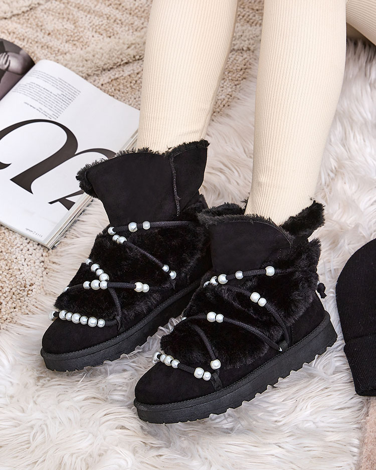 Royalfashion Дамски ботуши за сняг с перли Cuvilav