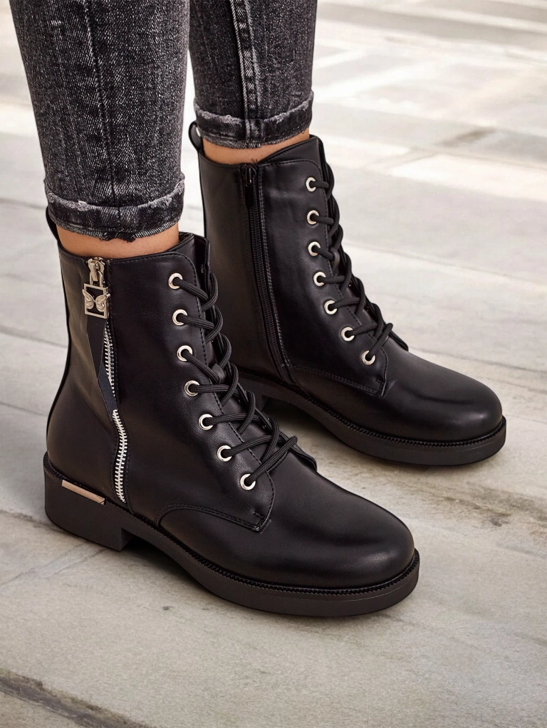 Дамски ботуши с връзки Royalfashion Selocii