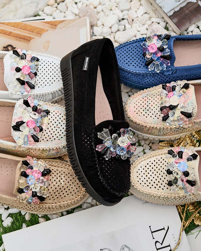 Royalfashion Дамски ажурни мокасини с мъниста Nasfali