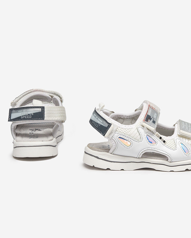 Białe dziecięce sandałki z naszywkami Berigi - Obuwie