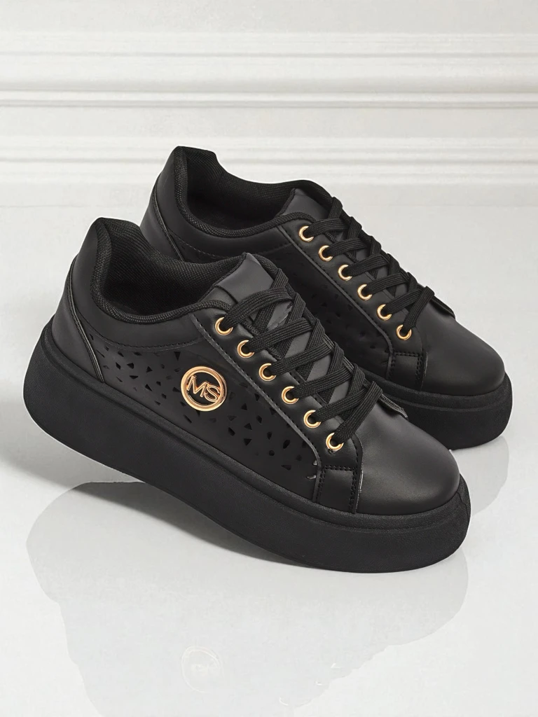 Aurelia Nero - Черна платформа Royalfashion от еко кожа, модел LH201-8