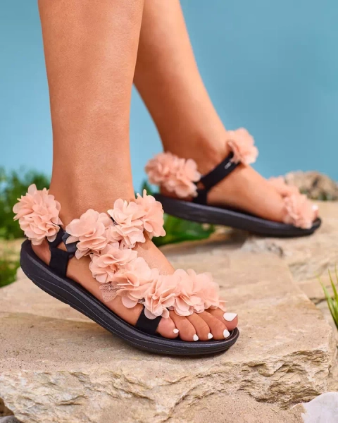 Royalfashion Прахообразни дамски сандали с цветя Alferroy