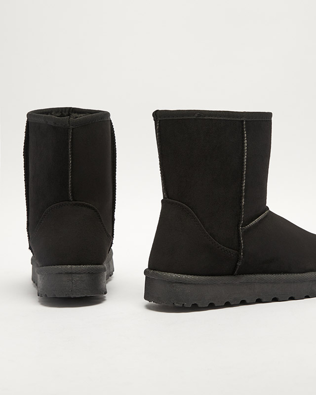 Дамски изолирани ботуши за сняг от еко велур в черно Xetik - Обувки