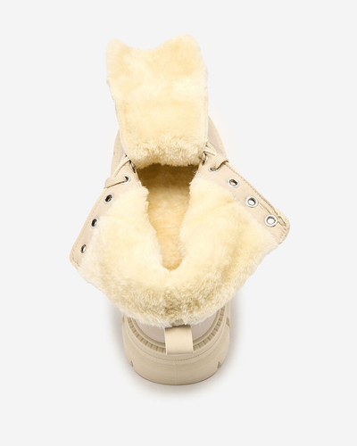 Royalfashion Бежови дамски изолирани ботуши Hogenaf