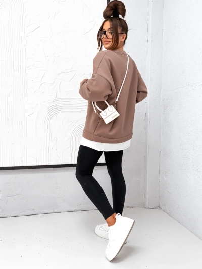 Royalfashion Памучен суетшърт за жени с двоен под