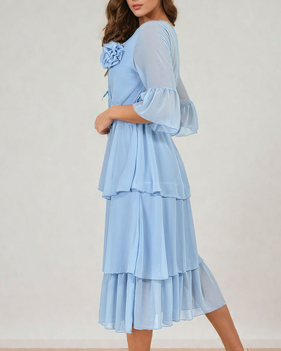 Royalfashion Дамска миди рокля с волани