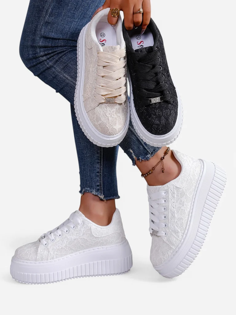 Royalfashion дамски спортни маратонки с дантела Coronna