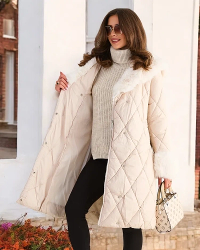 Жакет за зима с ресни Royalfashion за жени