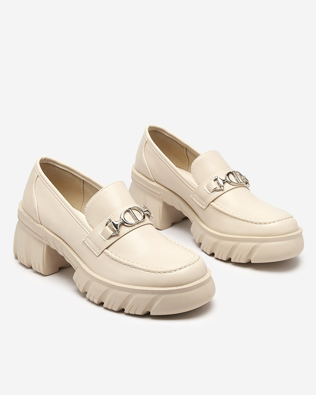 Бежови дамски обувки на масивна подметка Terima - Обувки