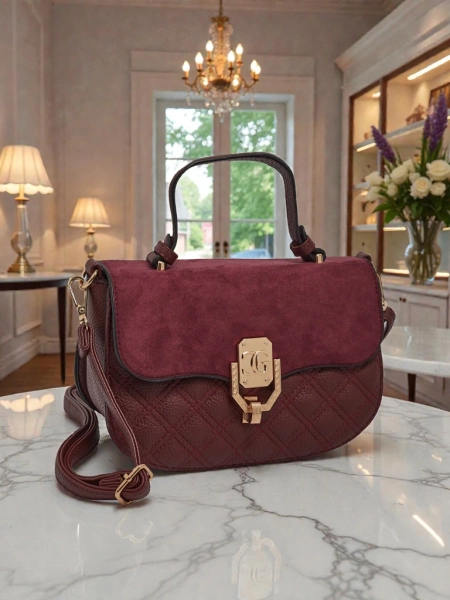 Дамска Чанта Luna Бордо Екологична Елегантна за Всеки Ден