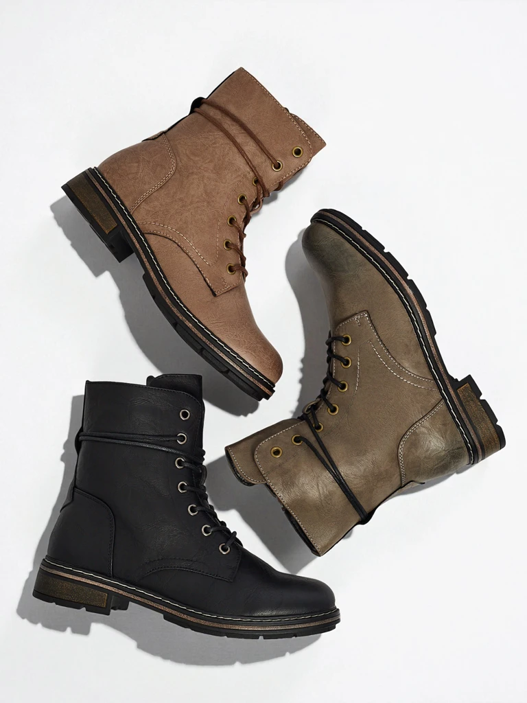 Дамски боти Ravonna от еко кожа с връзки