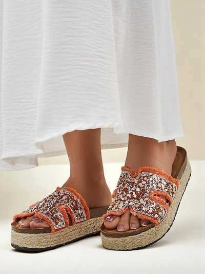 Royalfashion Дамски чехли с украси Candy Candy