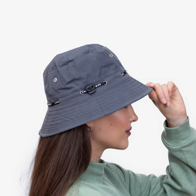 Ciemnoszara damska czapka typu bucket hat - Akcesoria