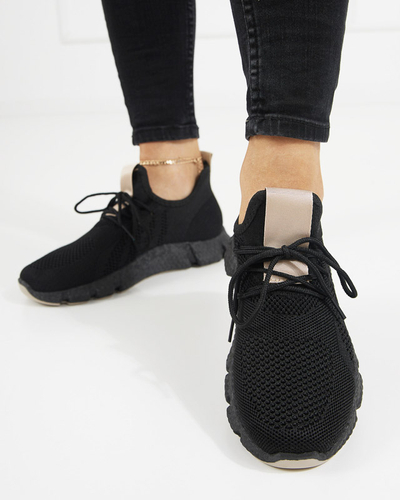 Czarno- beżowe sportowe buty damskie Bommgi - Obuwie