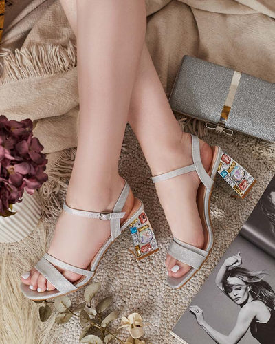 Royalfashion Дамски сандали Solepte Crystal Post