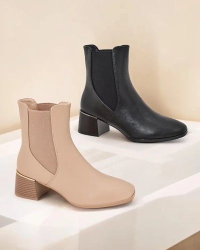 Дамски глезенови боти с нисък ток Royalfashion Eterra