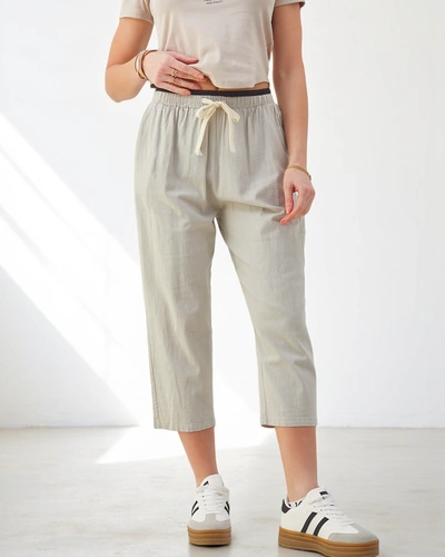 Роялфешън Памучни широки дамски панталони с връзка