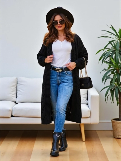 Роялфешън Дамски изплетен плетен пончо пуловер