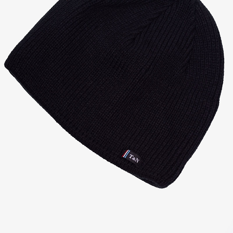 Czarna męska ocieplana czapka - Akcesoria