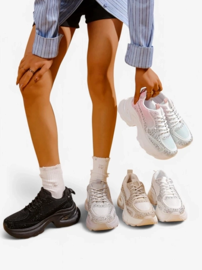 Дамски спортни маратонки Royalfashion с камъни блестящи Bloss