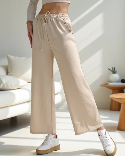 Рокля на Royalfashion Широки панталони за жени с камъни