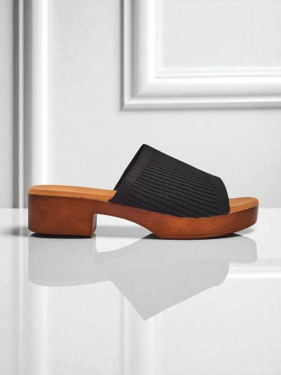 Royalfashion Дамски чехли на нисък ток Ribbed Grace