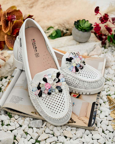 Royalfashion Дамски ажурни мокасини с мъниста Nasfali