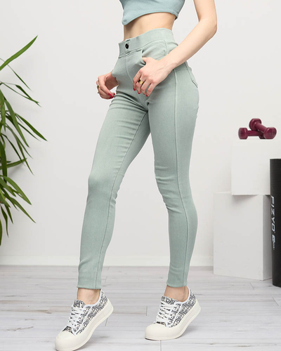 Zielone tregginsy damskie- Odzież