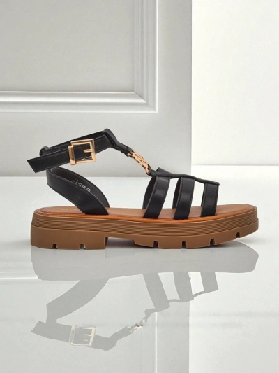 Royalfashion Дамски сандали тип "римлянки" Golden Livia