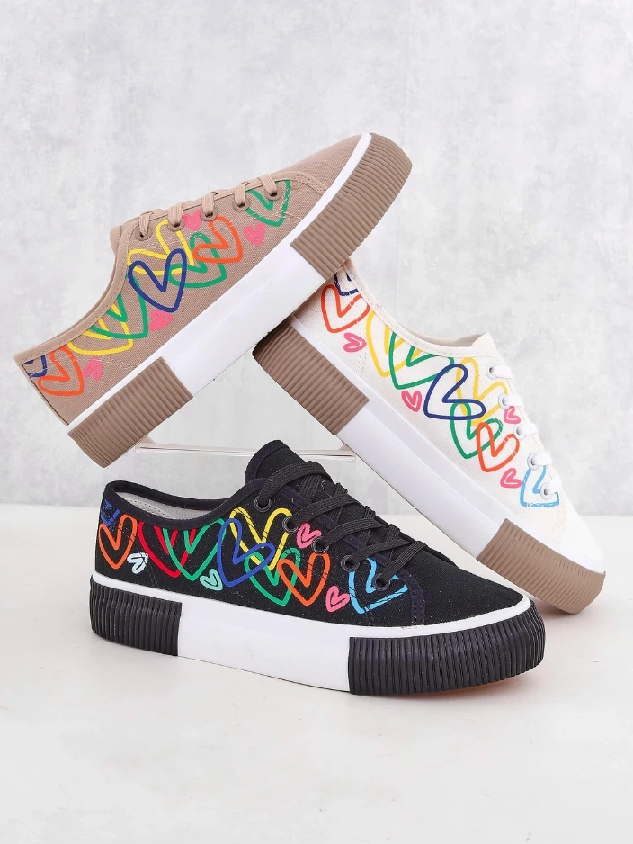 Royalfashion Женски маратонки с принт на сърца Sercess