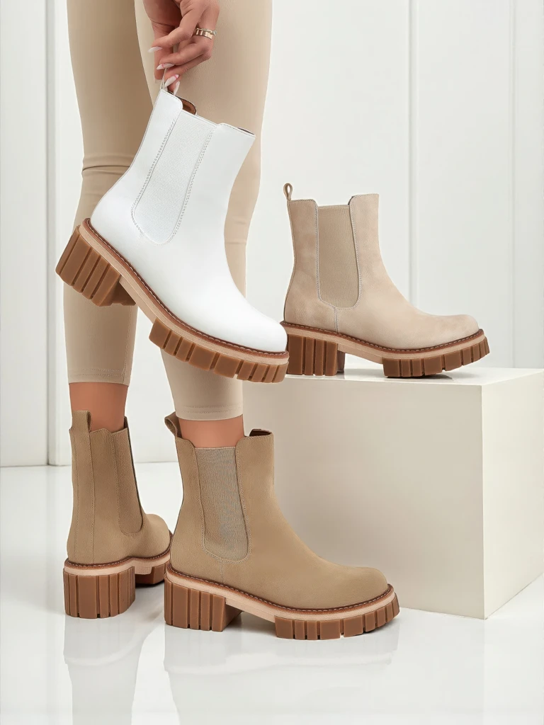 Боти до глезена на токче от еко набук Amber Walk