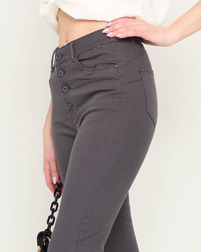 Ciemnoszare jeansy damskie rurki - Odzież