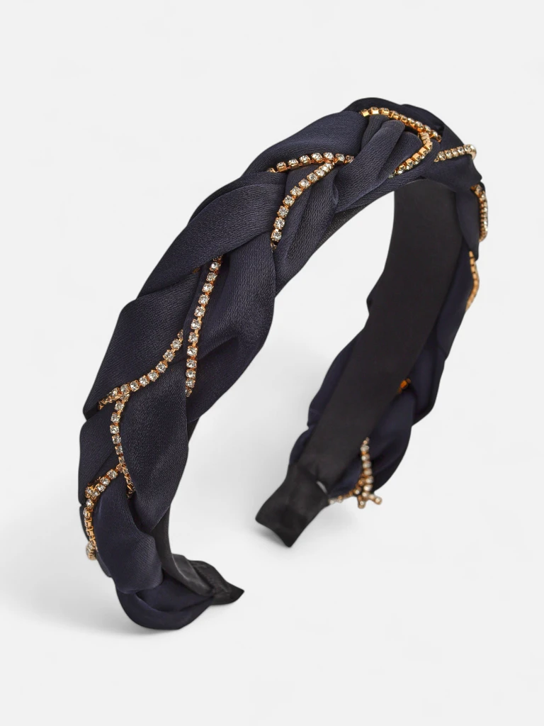 Royalfashion Лента за коса с плитка, украсена с цирконии