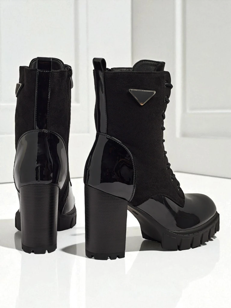 Дамски еко велурени боти на ток Event Bramble