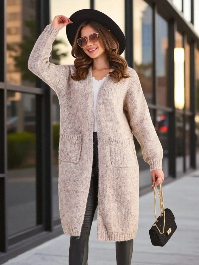 Дамски плетен пончо-пуловер Royalfashion