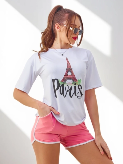 Royalfashion Женски спортен комплект с тениска и шорти Париж