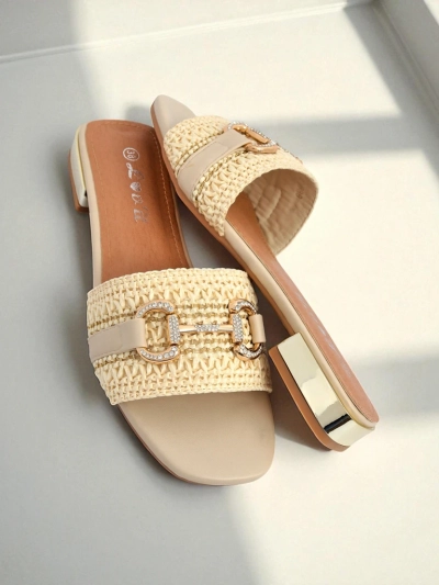 Royalfashion Дамски плетени чехли с декорация Aeterna