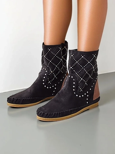 Обувки Royalfashion за жени с ниска платформа и шипове в индийски стил