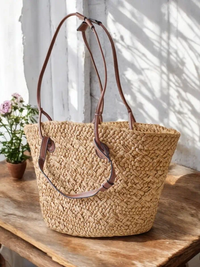 Royalfashion Голяма сламена чанта за жени