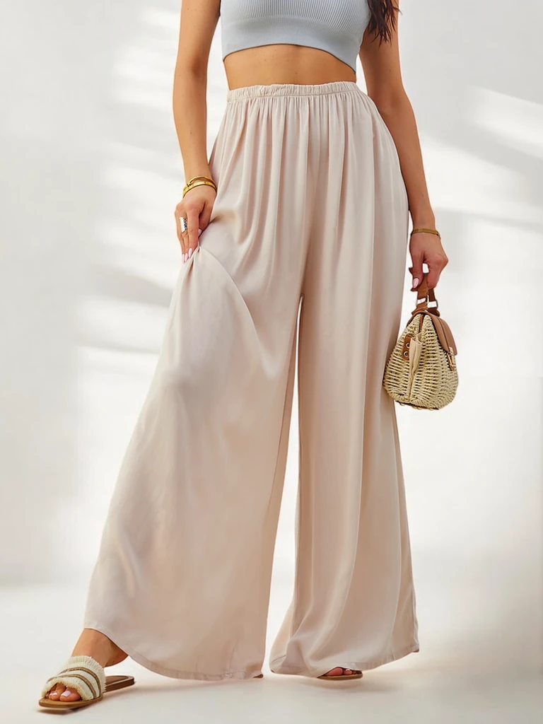 Royalfashion Вискозни прави дамски панталони, изработени от плат